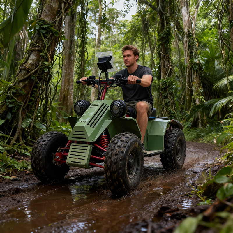 Electric ATV Military Green - Image 3