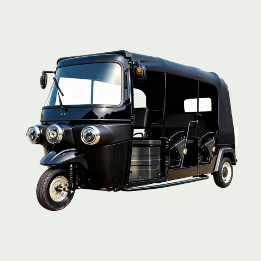 Electric Tricycle Enclosed Black Luxury