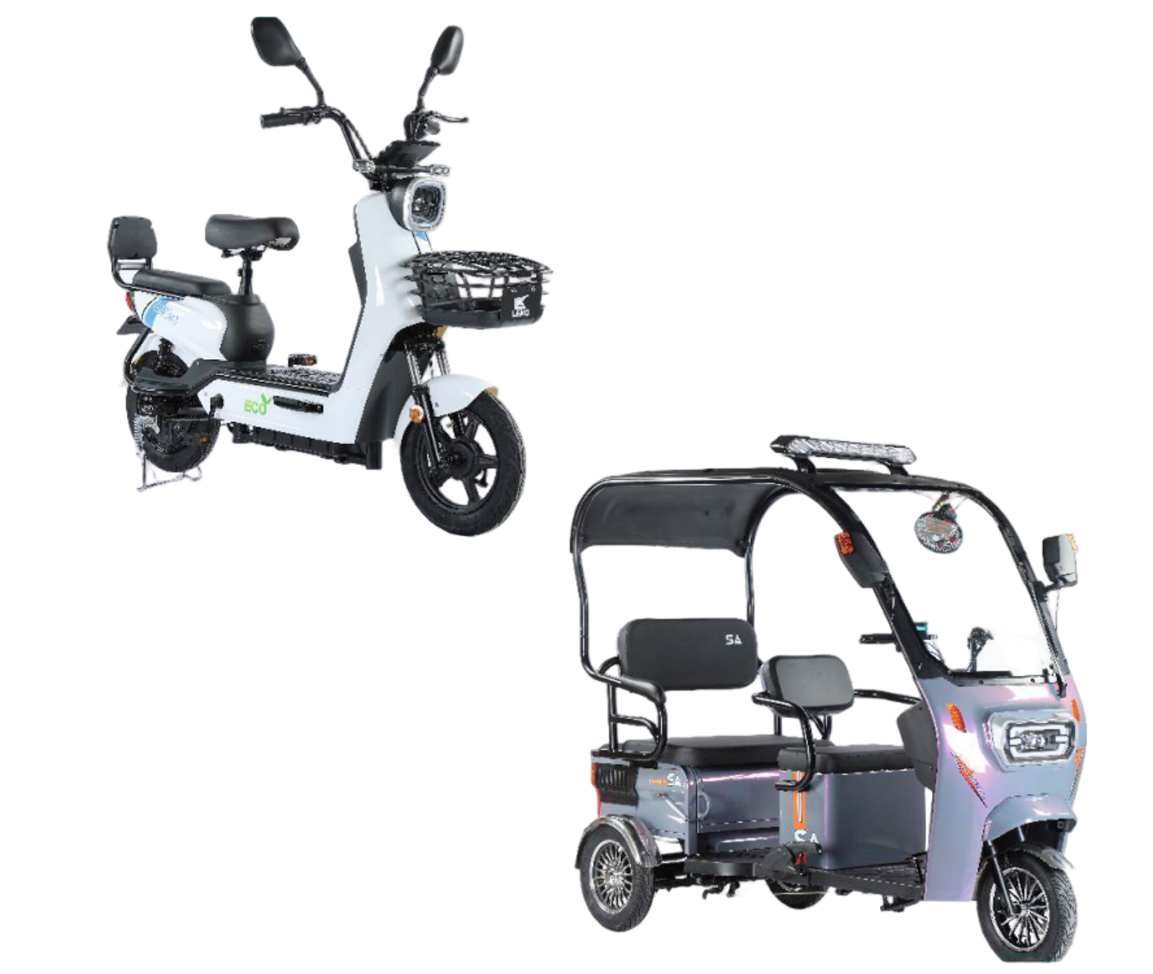 Electric Tricycle Semi Enclosed White - Image 2